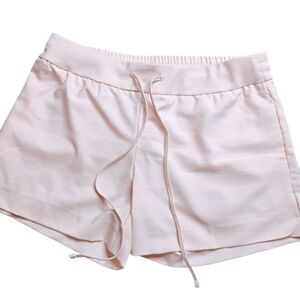 NY& Co. Blush Pink & White Striped Lightweight Stretch Waist Shorts Drawstring